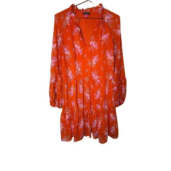 Vince camuto floral flare dress lined size medium in excellent condition - Picture 1 of 9
